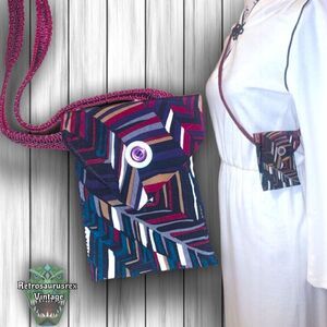 VINTAGE upcycled pouch tie purse
